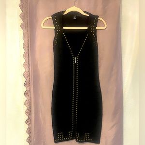 Black studded bandó dress